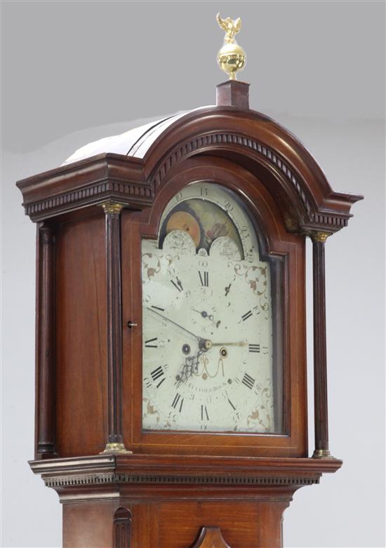 Rob Fulford, Plymouth Dock. An early 19th century inlaid mahogany eight day longcase clock, 7ft 7in.